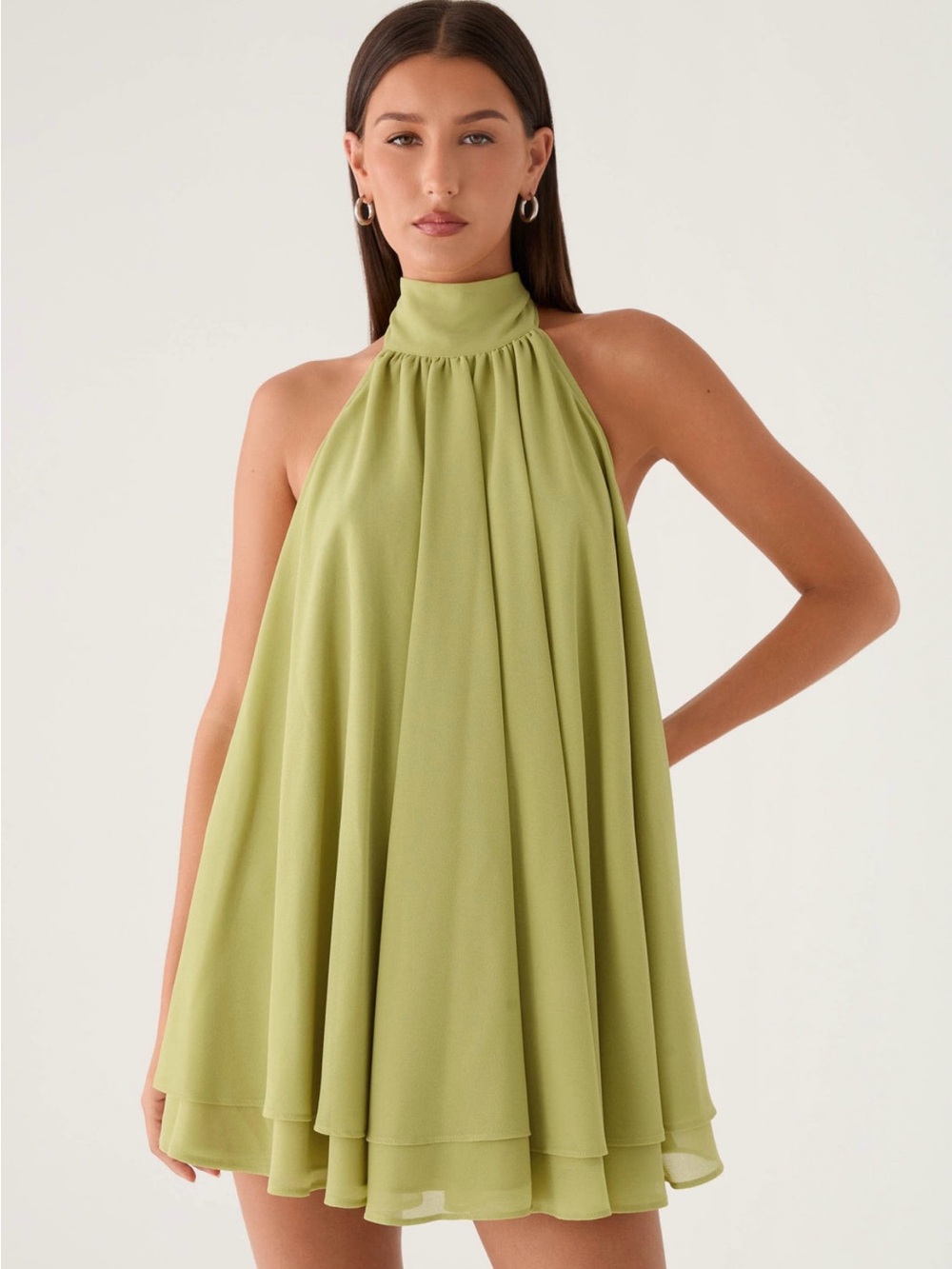 NWT Peppermayo Lyrah Halter Mini Dress Green 4 - Picture 5 of 8
